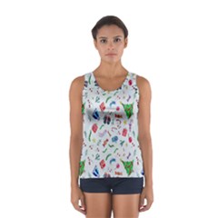 New Year Christmas Winter Watercolor Sport Tank Top  by artworkshop
