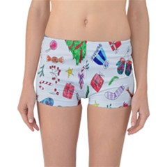 New Year Christmas Sketch Gifts Reversible Boyleg Bikini Bottoms by artworkshop