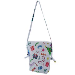 New Year Christmas Sketch Gifts Folding Shoulder Bag by artworkshop