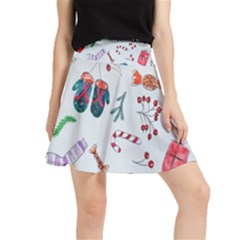 New Year Christmas Sketch Gifts Waistband Skirt