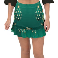 Merry Christmas Holiday Fishtail Mini Chiffon Skirt by artworkshop