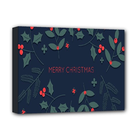 Merry Christmas  Frame Flora Deluxe Canvas 16  X 12  (stretched)  by artworkshop