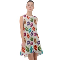 Macaron Macaroon Stylized Macaron Design Repetition Frill Swing Dress by artworkshop