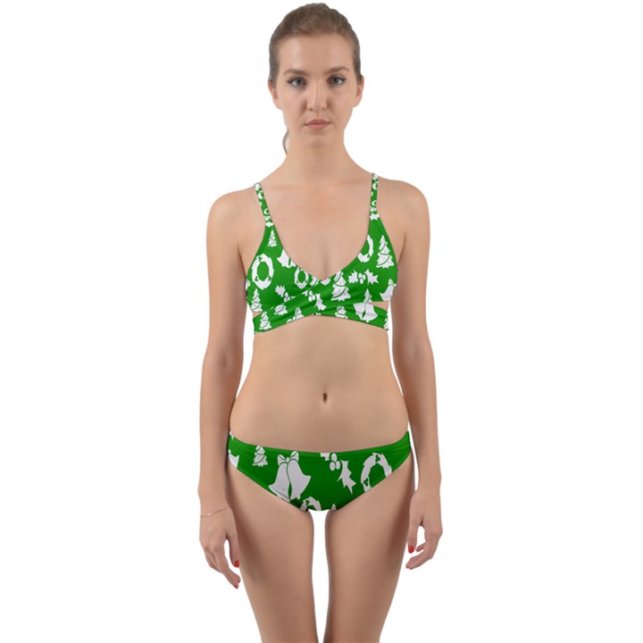 Green Card Christmas December4 Wrap Around Bikini Set