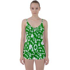 Green Card Christmas December4 Tie Front Two Piece Tankini by artworkshop