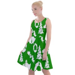 Green Card Christmas December4 Knee Length Skater Dress by artworkshop