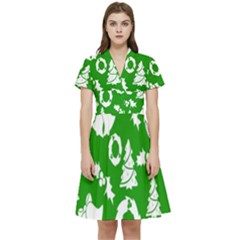 Green Card Christmas December4 Short Sleeve Waist Detail Dress by artworkshop