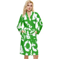 Green Card Christmas December4 Long Sleeve Velour Robe by artworkshop
