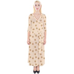 Gingerbread Star Quarter Sleeve Wrap Maxi Dress by artworkshop