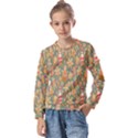 Gingerbread Christmas Decorative Kids  Long Sleeve Tee with Frill  View1