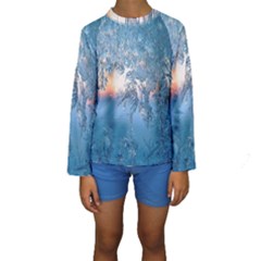 Frost Winter Morning Snow Kids  Long Sleeve Swimwear by artworkshop