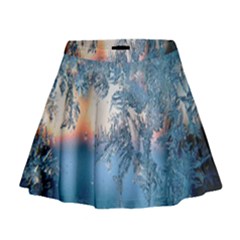 Frost Winter Morning Snow Mini Flare Skirt by artworkshop