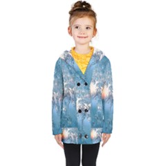 Frost Winter Morning Snow Kids  Double Breasted Button Coat by artworkshop