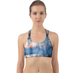 Frost Winter Morning Snow Back Web Sports Bra by artworkshop