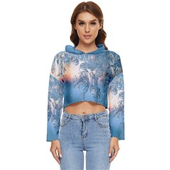 Frost Winter Morning Snow Women s Lightweight Cropped Hoodie by artworkshop