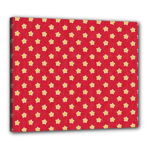 Felt Background Paper Red Yellow Star Canvas 24  X 20  (stretched) by artworkshop