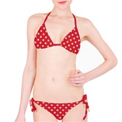 Felt Background Paper Red Yellow Star Classic Bikini Set by artworkshop