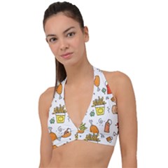 Cute Sketch  Fun Funny Collection Halter Plunge Bikini Top by artworkshop