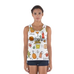 Cute Sketch  Fun Funny Collection Sport Tank Top  by artworkshop