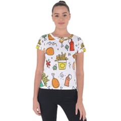 Cute Sketch  Fun Funny Collection Short Sleeve Sports Top  by artworkshop