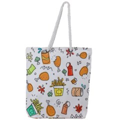 Cute Sketch  Fun Funny Collection Full Print Rope Handle Tote (large) by artworkshop