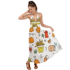 Cute Sketch  Fun Funny Collection Backless Maxi Beach Dress by artworkshop