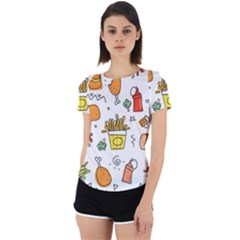 Cute Sketch  Fun Funny Collection Back Cut Out Sport Tee by artworkshop
