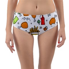 Cute Sketch  Fun Funny Collection Reversible Mid-waist Bikini Bottoms by artworkshop