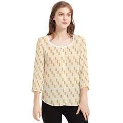 Christmas Wrapping Chiffon Quarter Sleeve Blouse