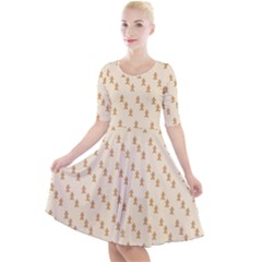 Christmas Wrapping Quarter Sleeve A-line Dress by artworkshop