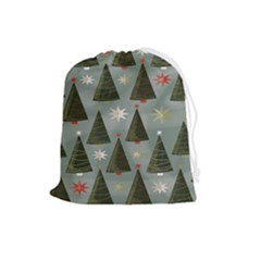 Christmas Trees Pattern Drawstring Pouch (large)