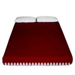 Christmas Red Graphic Fitted Sheet (queen Size) by artworkshop