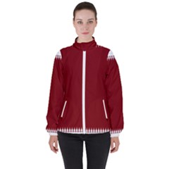 Christmas Red Graphic Women s High Neck Windbreaker by artworkshop