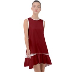 Christmas Red Graphic Frill Swing Dress by artworkshop