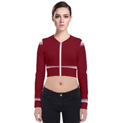 Christmas Red Graphic Long Sleeve Zip Up Bomber Jacket