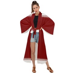 Christmas Red Graphic Maxi Kimono by artworkshop