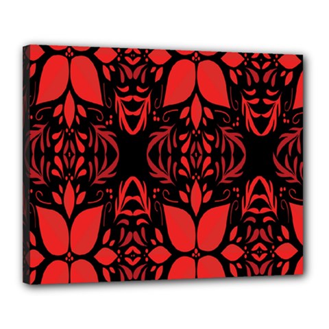 Christmas Red Black Xmas Gift Canvas 20  X 16  (stretched) by artworkshop