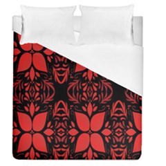 Christmas Red Black Xmas Gift Duvet Cover (queen Size) by artworkshop