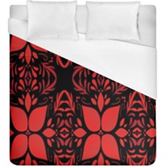 Christmas Red Black Xmas Gift Duvet Cover (king Size) by artworkshop