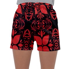 Christmas Red Black Xmas Gift Sleepwear Shorts