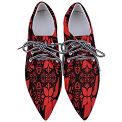 Christmas Red Black Xmas Gift Pointed Oxford Shoes by artworkshop