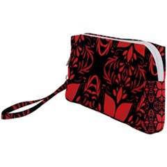 Christmas Red Black Xmas Gift Wristlet Pouch Bag (small) by artworkshop