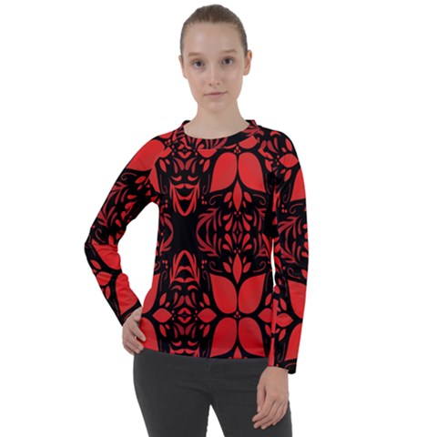 Christmas Red Black Xmas Gift Women s Long Sleeve Raglan Tee by artworkshop