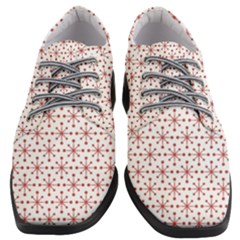 Christmas Pattern Red Stars Women Heeled Oxford Shoes by artworkshop