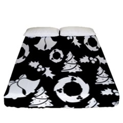 Black Card Christmas December Fitted Sheet (queen Size)