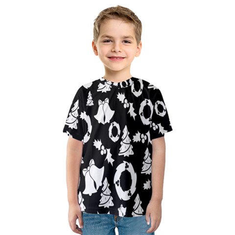 Black Card Christmas December Kids  Sport Mesh Tee by artworkshop