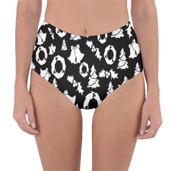 Black Card Christmas December Reversible High-waist Bikini Bottoms by artworkshop