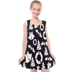 Black Card Christmas December Kids  Cross Back Dress