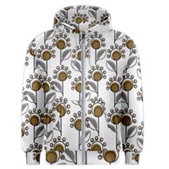 Daisy Minimalist Leaves Men s Zipper Hoodie