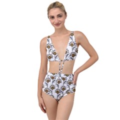 Daisy Minimalist Leaves Tied Up Two Piece Swimsuit